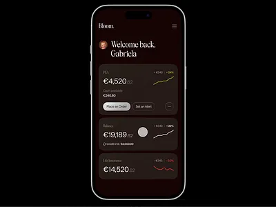 UI Investmen app bank banking branding dash dashboard fintech ios motion prototype trading ui ux