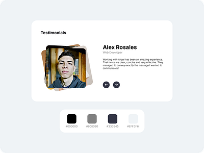 Testimonials - UI Component aesthetic cards design minimalist design modern design portfolio testimonial testimonials ui