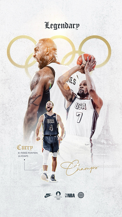 Legendary Champions basketball champions designer lebronjames nbabasketball olympics sports flyer