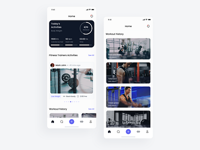 Gainfy - Fitness App branding component das dashboard design system figma fitness fitness app gym mobile app