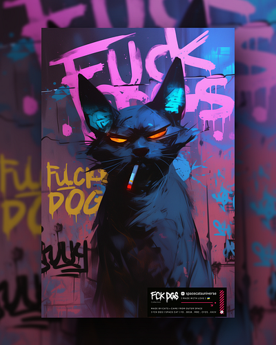 [FCK DGS 0018] ai branding cat daliy design illustration poster print