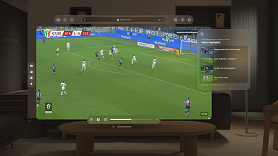 Football Highlights in visionOS apple vision pro ar atalanta augmented reality bergamo fan experience football highlights italy native product design soccer spatial sports ui ux video video player vision visionos