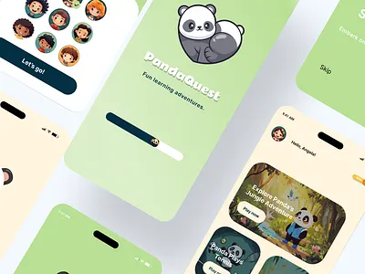 PandaQuest app figma gooddesign illustration kidsapp mobileapp ui ux webdesign