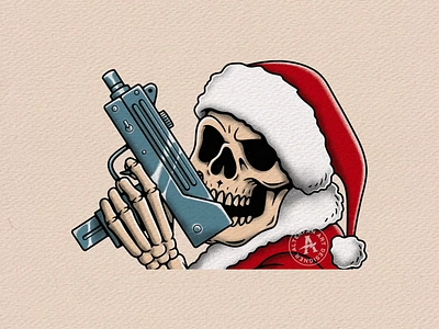 WRONG CHRISTMAS PT.1 2d animation alterfan animation artist christmas coverart illustration motion graphics reaper santa claus santaclaus skeleton skull uzi xmas