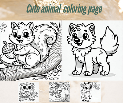 Cute animal coloring page coloring page