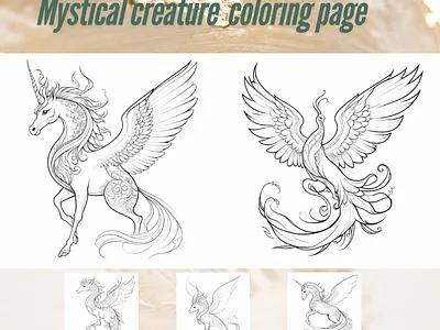 Mystical creature coloring page coloring page