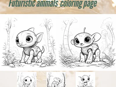 Futuristic animals coloring page coloring page