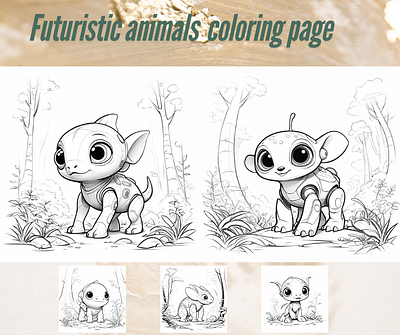 Futuristic animals coloring page coloring page