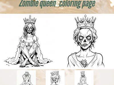 Zombie queen coloring page coloring page