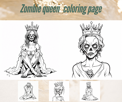 Zombie queen coloring page coloring page