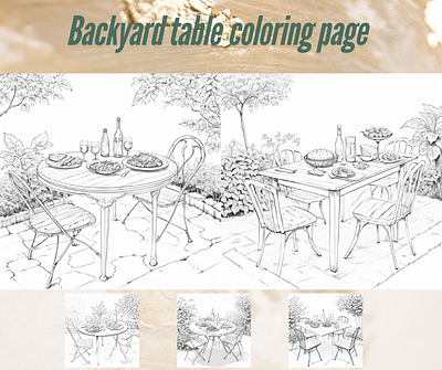 Backyard table coloring page coloring page