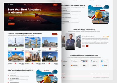 Flight Booking Landing Page Design airplane booking design flight flight booking flight booking website flight ticket flight website landing page minimal design travel travel website traveling ui ux vacation web design website