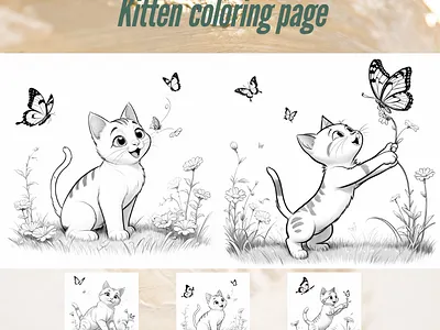 Kitten coloring page coloring page