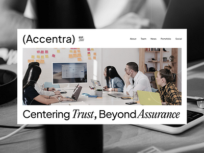 Accentra - Public Accounting Landing Page accountant accounting branding landing page management maximalism minimalism public acccounting swiss design ui uiux website