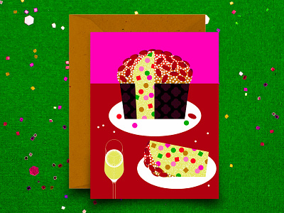 Panettone season christmas colorful festive flat greeting card holiday holiday season illustration italian italy party pastry postcard season greetings sweet traditional xmas