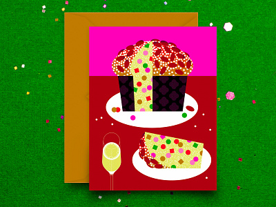 Panettone season christmas colorful festive flat greeting card holiday holiday season illustration italian italy party pastry postcard season greetings sweet traditional xmas