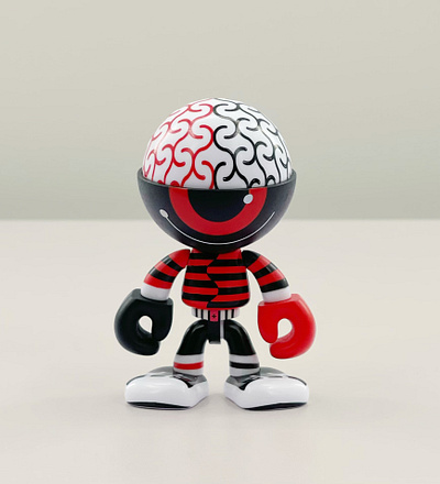 Trexii x Adam G Art Toy arttoy black design designertoy geometric graphic design illustration minimalism modernism red stripes toy toyart vinyltoy