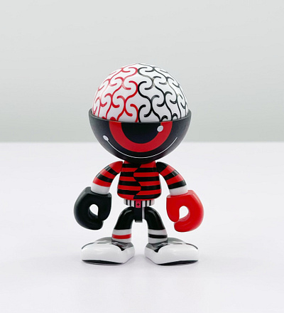 Trexii x Adam G Art Toy arttoy black design designertoy geometric graphic design illustration minimalism modernism red stripes toy toyart vinyltoy