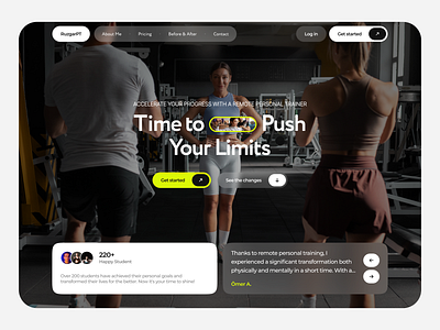 Personal Trainer - Landing Page for GYM about after before bento branding dynamic footer gym header interface landing page personal trainer pricing pt slider testomonial ui website