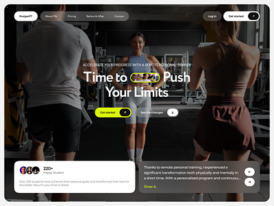 Personal Trainer - Landing Page for GYM about after before bento branding dynamic footer gym header interface landing page personal trainer pricing pt slider testomonial ui website