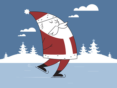 Skating Santa christmas december illustraion illustration illustration art illustration digital illustrations santa seattle skating skatingsanta