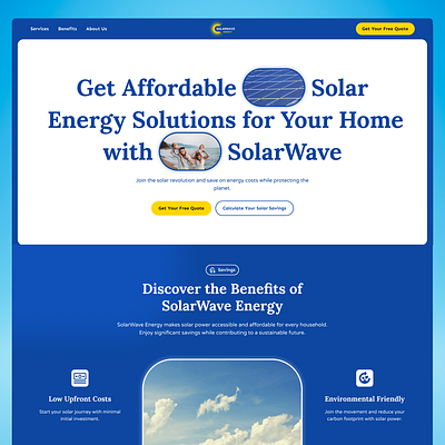 Solar Company Website Design | SolarWave Energy ☀️ cro landing page lead generation modern seo solar solar company website solar savings calculator solar website solar website design ui web design website design