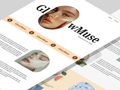 About Page - GlowMuse about page beauty clean minimalist ui website