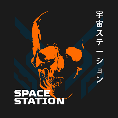 Space station graphic design logo