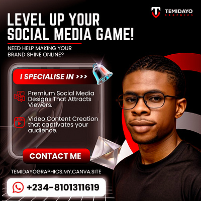 Level up your social media game with eye-catching designs DM Me! branding graphic design motion graphics social media design video editor