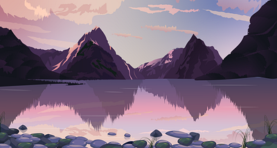 Lake illustration digital art graphic design illustration vector