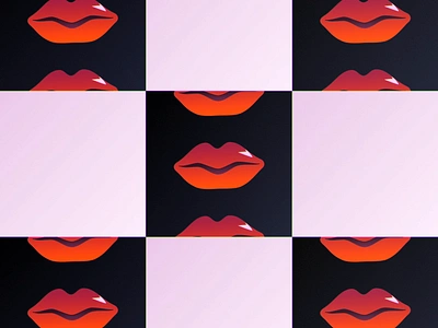 Checkerboard Lips 2d after effects animation checkerboard lips motion graphics sparkle vector graphics