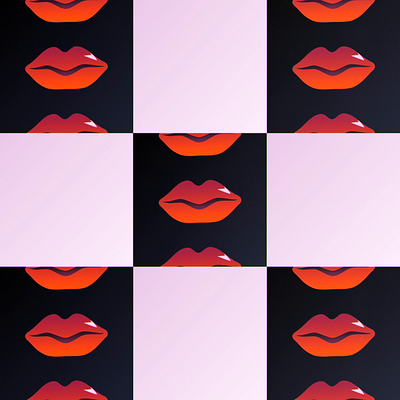 Checkerboard Lips 2d animation checkerboard lips motion graphics sparkle