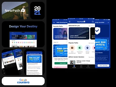 2021 - NewPath Mobile Concept - UX/UI - Google app learning responsive ui web