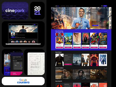 2021 - Cinema Website Concept - UX/UI - Google main page responsive ui ux