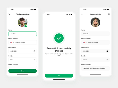 Mokopi - Account, Personal Info, Edit flow | Mobile UI Kit admin dashboard ai agent brand identity branding clean company profile delivery e commerce graphic chart marketplace minimalist mobile product design saas shopping cart travel ui web3 website