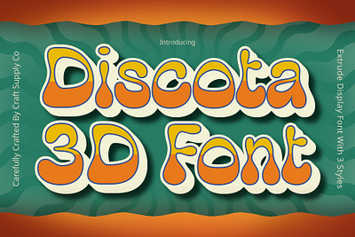 Discota 3D 3d bubble creative design display font funky lettering logo playful typeface