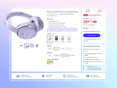 Cdiscount Product Page Redesign 2024 design system ecommerce ecommerce design fiche produit interface ipad interface product design product page ui ui desktop ui ecommerce ui product page ui tablet