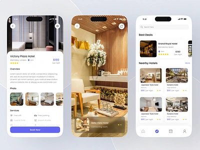 Hotel Booking Mobile App app template booking booking mobile booking platform booking system home hotel hotel booking app hotel branding hotel reservation mobile mobile app mobile app template mobile ui design online hotel booking property app room room booking villa booking vocation