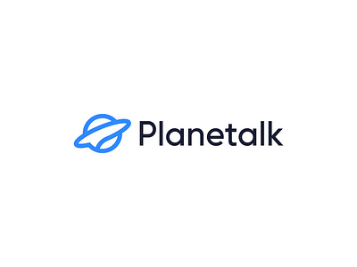 Planetalk - Logo Design Concept app brand identity branding chat concept conversation creative design designer portfolio earth futuristic logo logo designer minimalist modern orbit planet talk technology unique