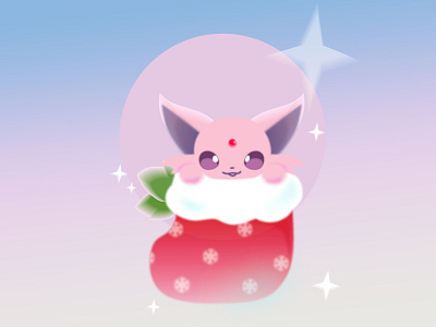 Festive Eevee Magic: A Pokémon Christmas Surprise christmas eevee graphic design illustration pokémon