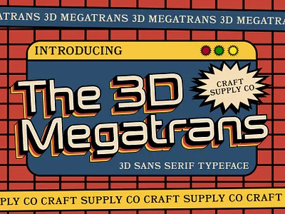 Megatrans 3D 3d creative design font lettering logo modern sans serif typeface