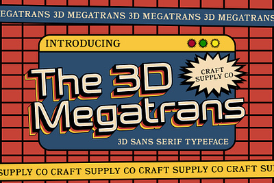 Megatrans 3D 3d creative design font lettering logo modern sans serif typeface