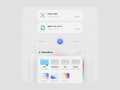 Cloud sync – Bento Pro 2.0 clean cloud illustration minimal sync ui design