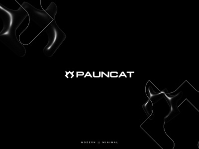 Pauncat Modern Logo 2025 2025 trend animal logo brand mark branding branding and identiy cat logo design inspiration geometric logo graphic design logo minimal minimalistic logo modern logo monocrome logo professional logo