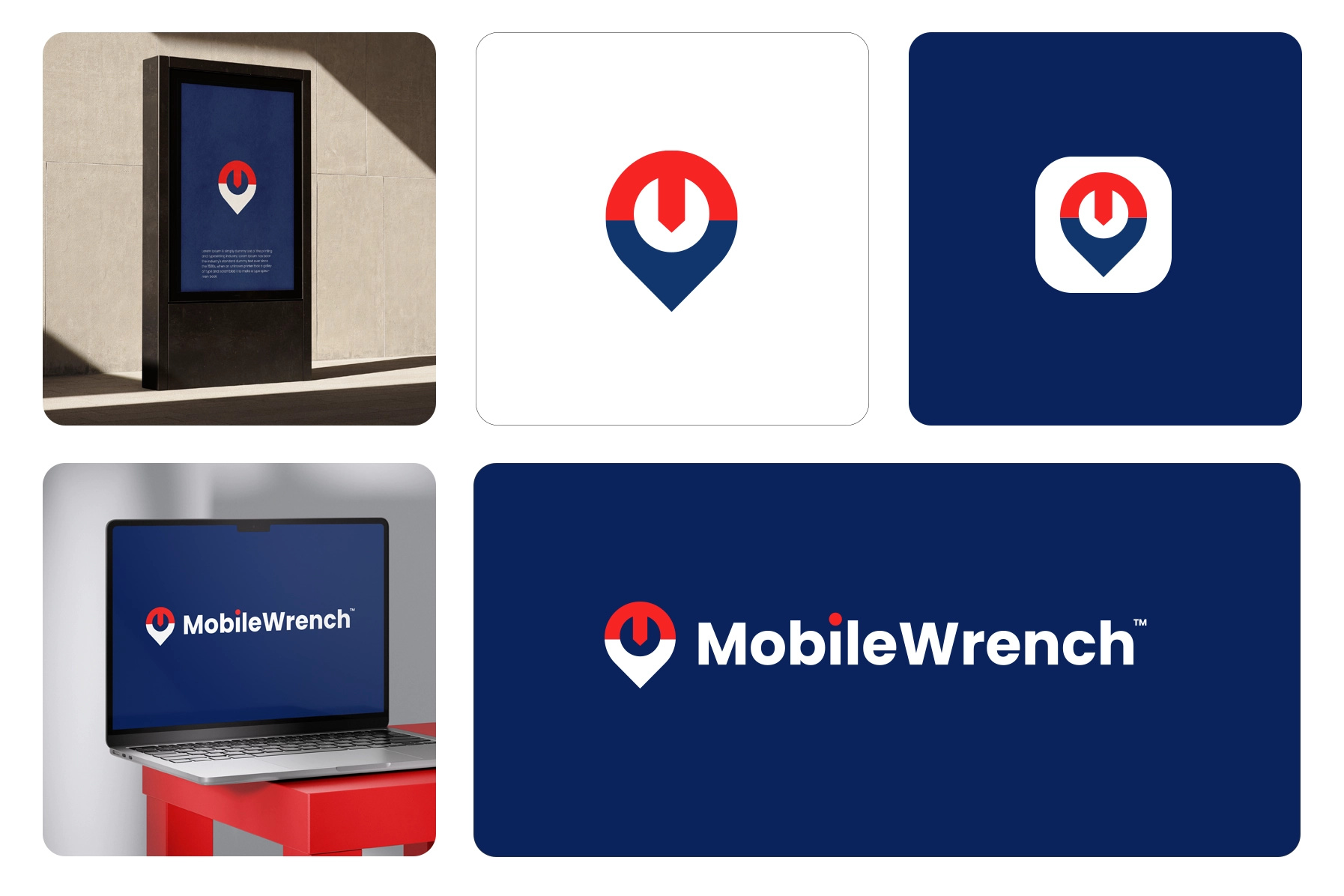 Mobile wrench branding car lettermark location logo logodesign mechanic mobile negativespace pin repair truck wrench