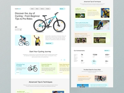 Cycling Landing Page app design figma design landing page ui design ux design visual design web design webflow website design