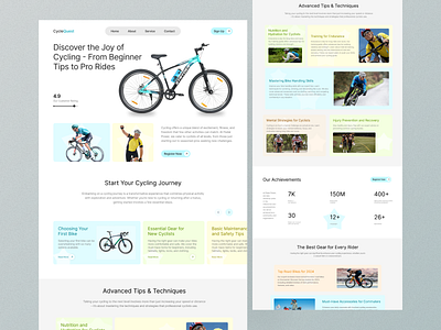 Cycling Landing Page app design figma design landing page ui design ux design visual design web design webflow website design