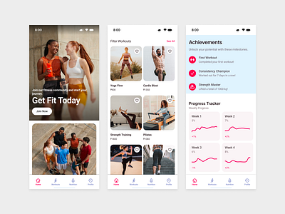 FitTrack: Your Personal Fitness Companion app design fitness fitness app ui uiux