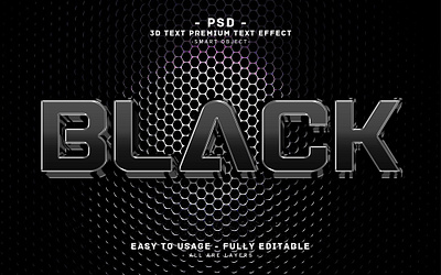 Black Editable PSD Text Effect Style 3d text black black 3d text black text effect editable editable text effect modern text effect new effect psd psd action psd text effect