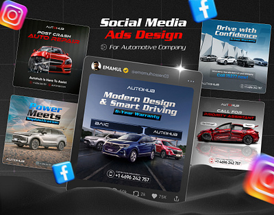 Automotive Instagram Post Ads Design ads auto automotive baic banner branding business car design facebook instagram media post social web banner